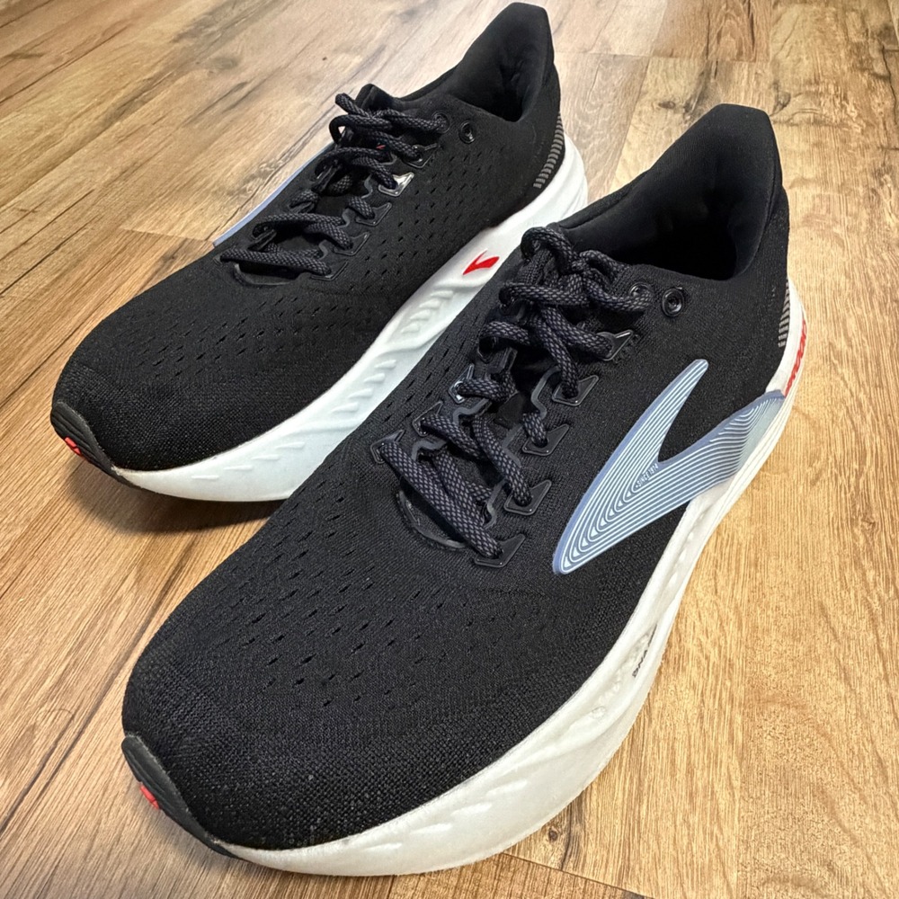 Brooks Glycerin Max Mens Black White DNA Tuned Running Shoes Size 10.5